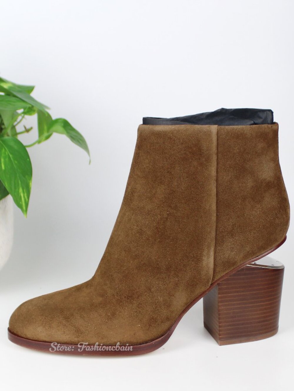 New ALEXANDER WANG Gabi Suede Ankle Boots, EU 40, Signature Cut Out Heels